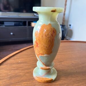 Green and Amber Marble Onyx Decorative Vase - Home Accents